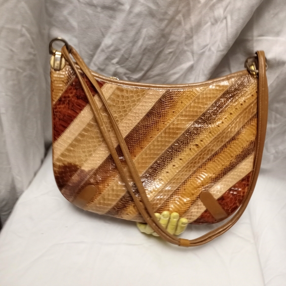 VINTAGE - VARON Multi-colored Snakeskin Hobo Shoulder Bag - Picture 2 of 6